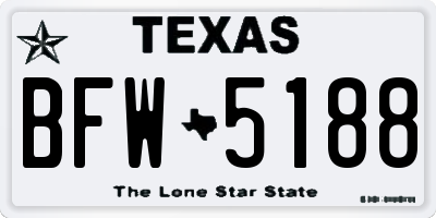 TX license plate BFW5188