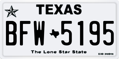 TX license plate BFW5195