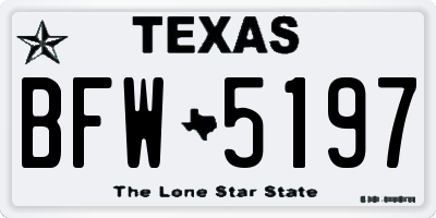 TX license plate BFW5197