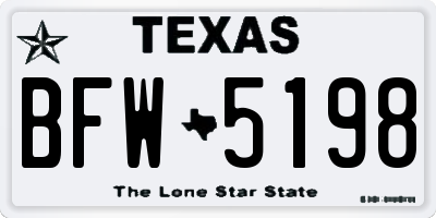 TX license plate BFW5198