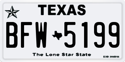 TX license plate BFW5199