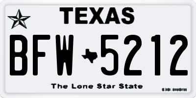TX license plate BFW5212
