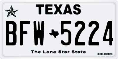 TX license plate BFW5224