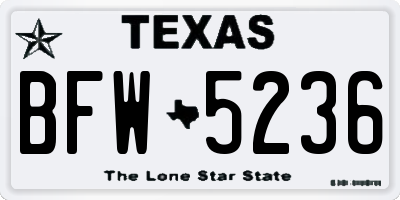 TX license plate BFW5236