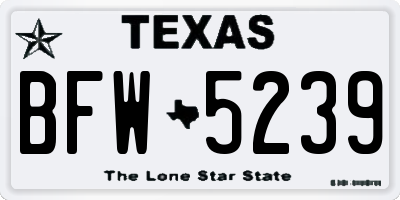 TX license plate BFW5239