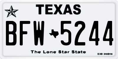 TX license plate BFW5244