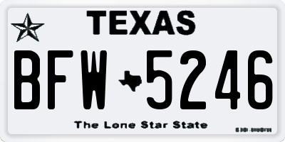 TX license plate BFW5246