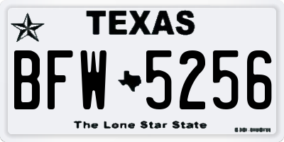 TX license plate BFW5256