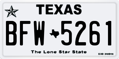 TX license plate BFW5261