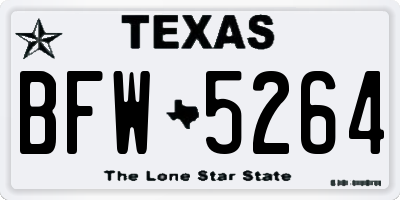 TX license plate BFW5264