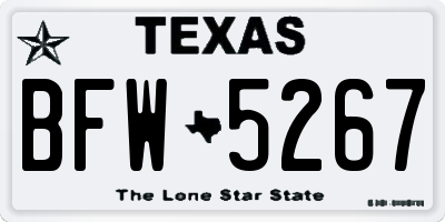 TX license plate BFW5267