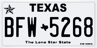 TX license plate BFW5268