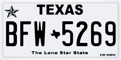 TX license plate BFW5269