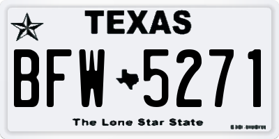 TX license plate BFW5271