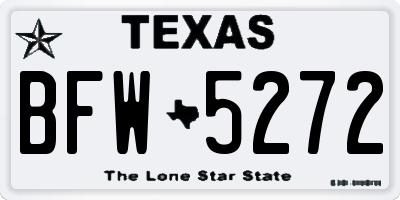 TX license plate BFW5272