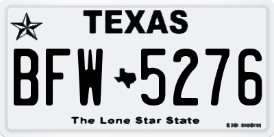 TX license plate BFW5276