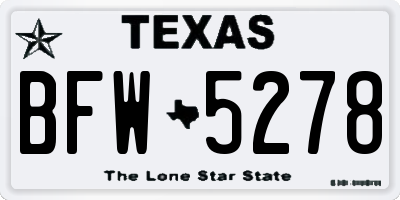 TX license plate BFW5278