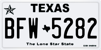 TX license plate BFW5282