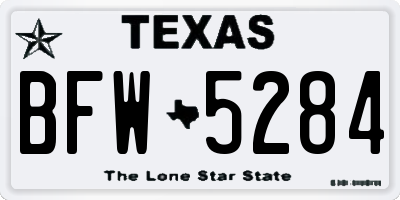 TX license plate BFW5284