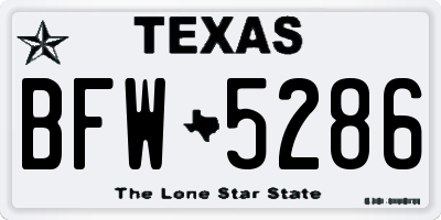 TX license plate BFW5286