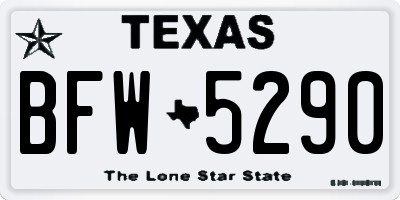 TX license plate BFW5290