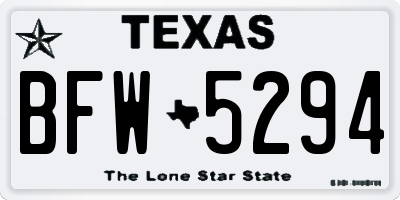 TX license plate BFW5294