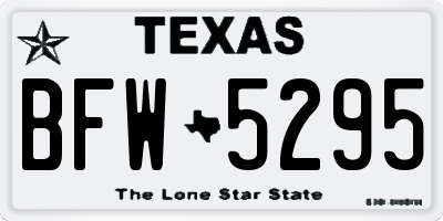 TX license plate BFW5295