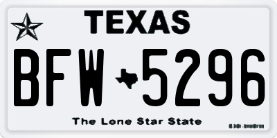 TX license plate BFW5296