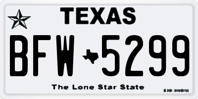 TX license plate BFW5299