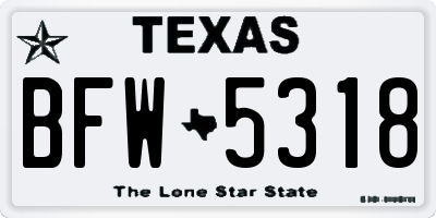 TX license plate BFW5318
