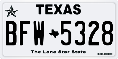 TX license plate BFW5328
