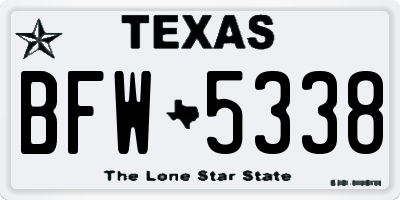 TX license plate BFW5338