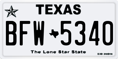 TX license plate BFW5340