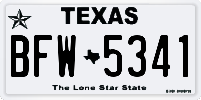 TX license plate BFW5341
