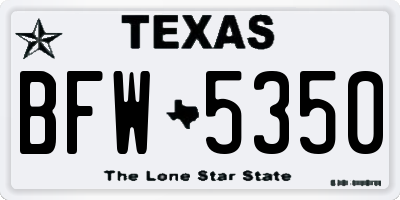 TX license plate BFW5350
