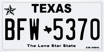 TX license plate BFW5370