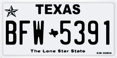 TX license plate BFW5391