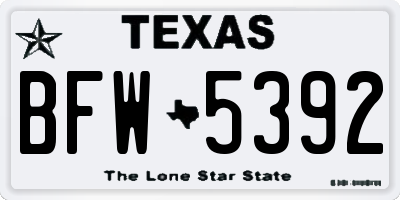TX license plate BFW5392