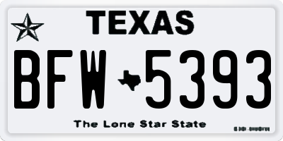 TX license plate BFW5393