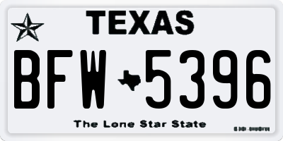TX license plate BFW5396