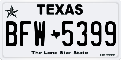 TX license plate BFW5399