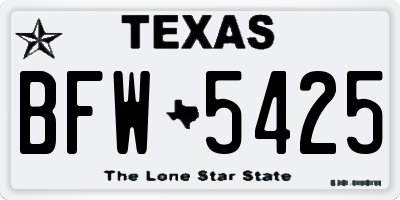 TX license plate BFW5425
