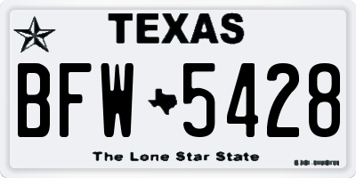 TX license plate BFW5428