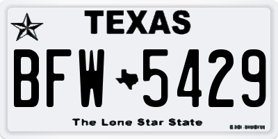 TX license plate BFW5429