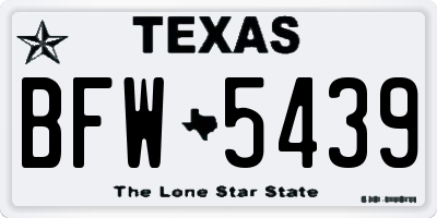 TX license plate BFW5439