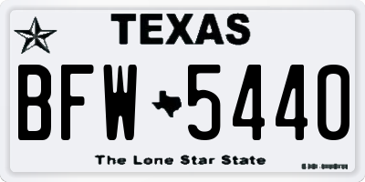 TX license plate BFW5440