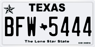 TX license plate BFW5444