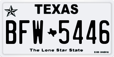TX license plate BFW5446
