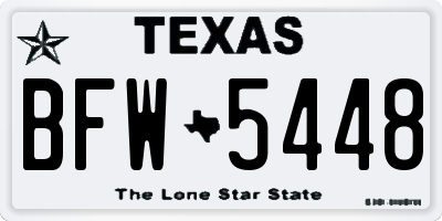 TX license plate BFW5448