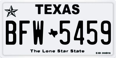 TX license plate BFW5459